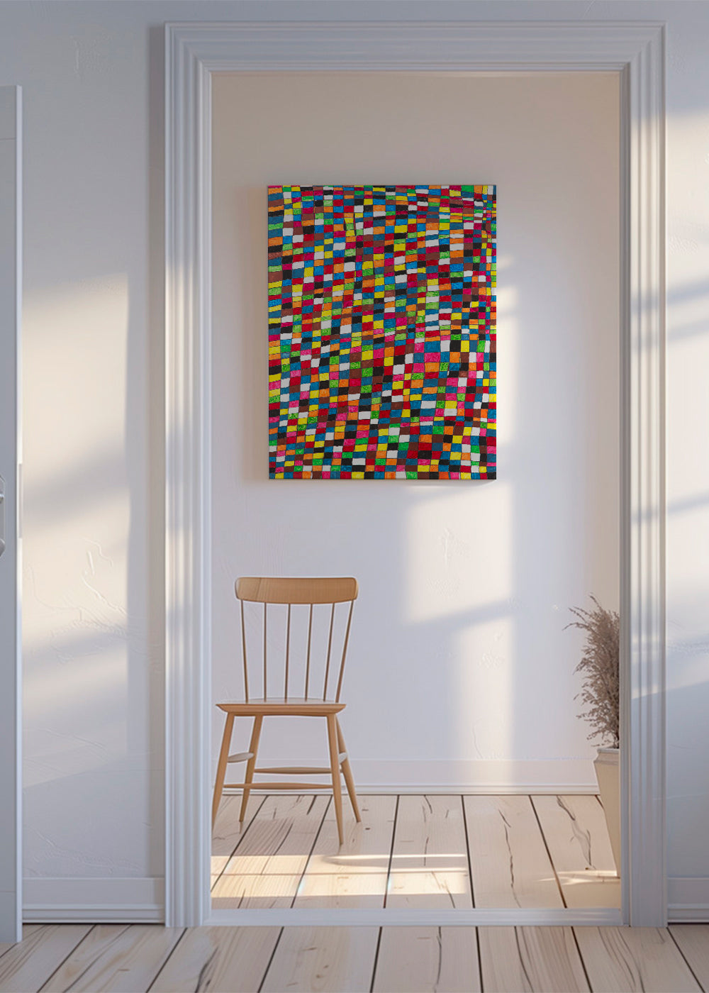 Geometrisk kunst: farverigt mosaikraster