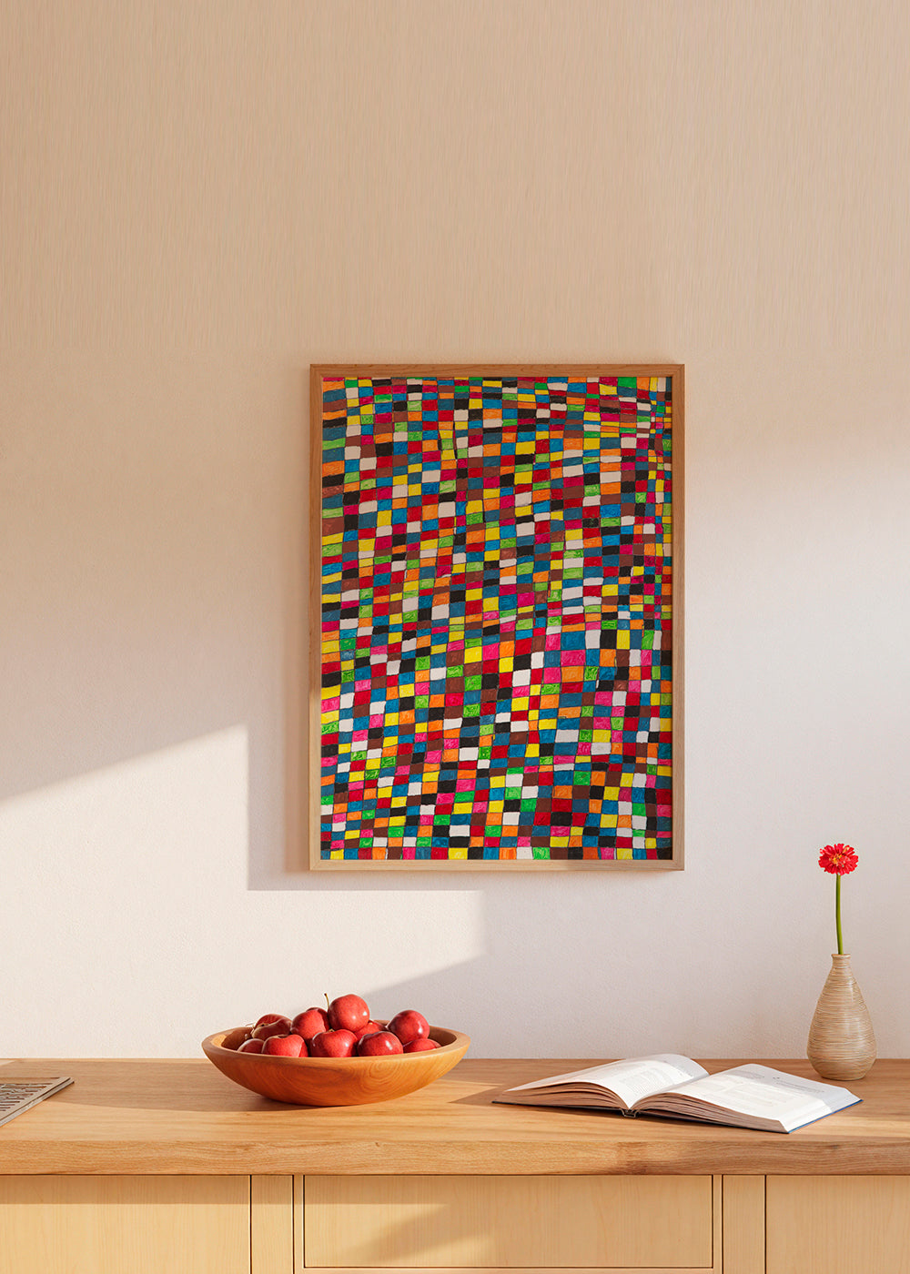 Geometrisk kunst: farverigt mosaikraster