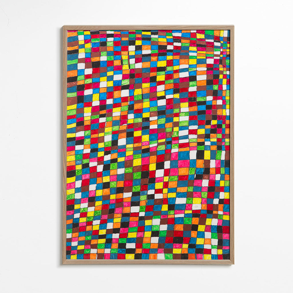 Geometrisk kunst: farverigt mosaikraster