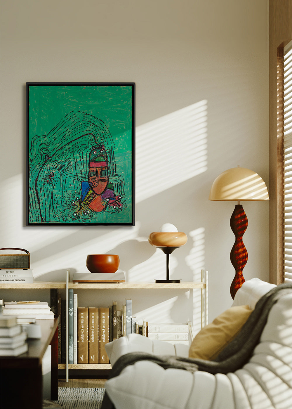Legende illustration med figur på grøn baggrund – Canvas2