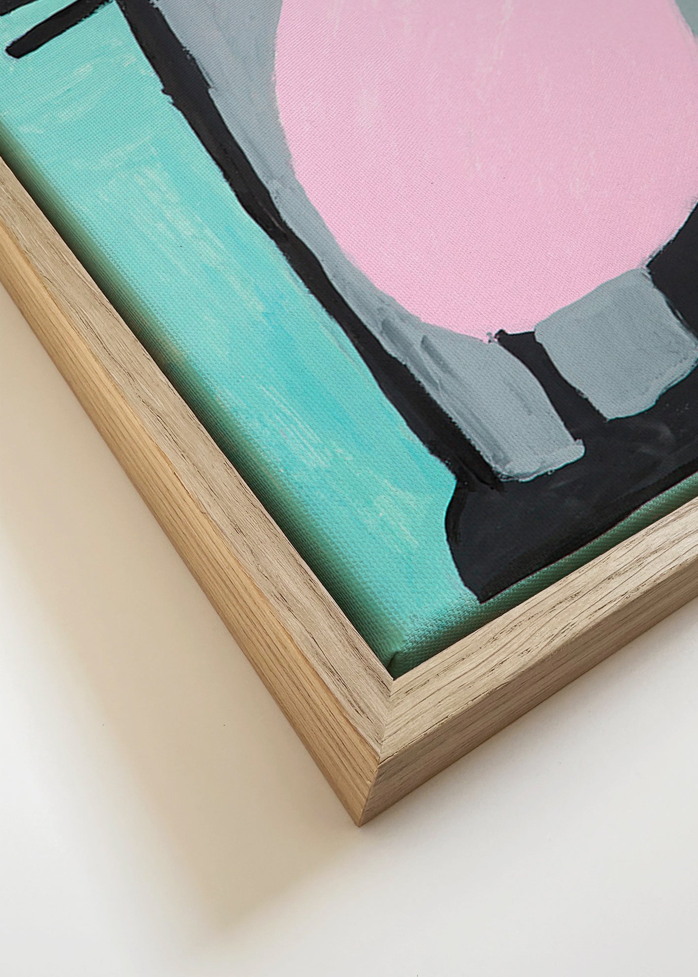 Børneplakat lyserød pingvin charmerende – Canvas detail