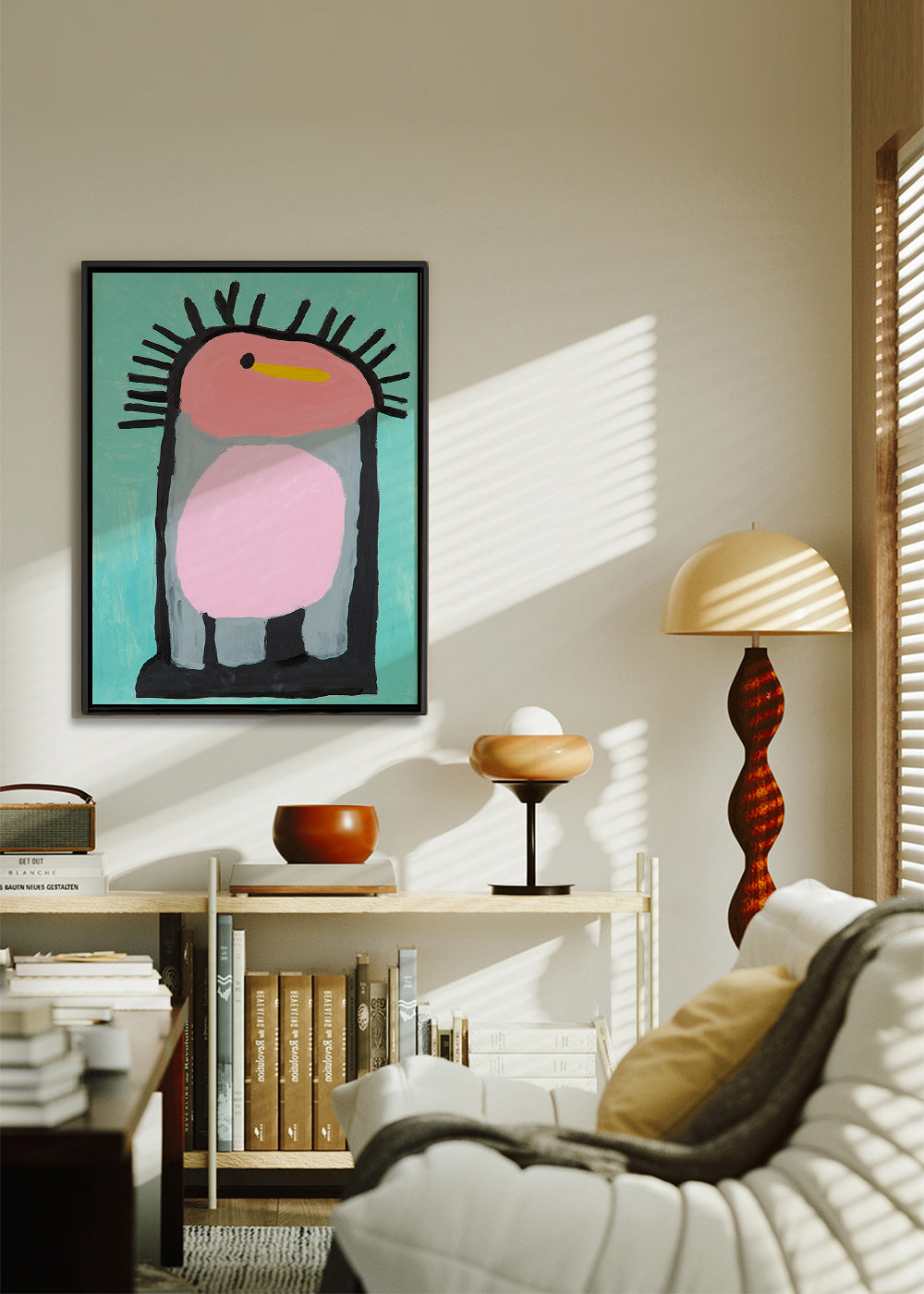 Børneplakat lyserød pingvin charmerende – Canvas1