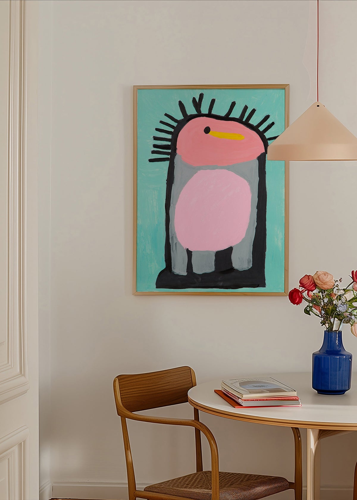 Børneplakat lyserød pingvin charmerende – Product1