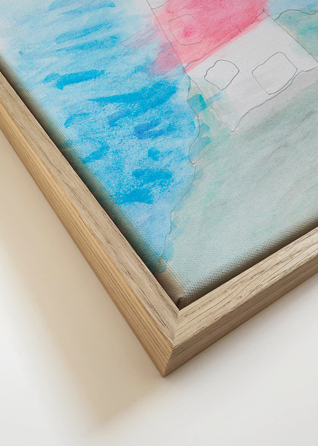 Landskabskunst: fyr i akvarel – Canvas detail