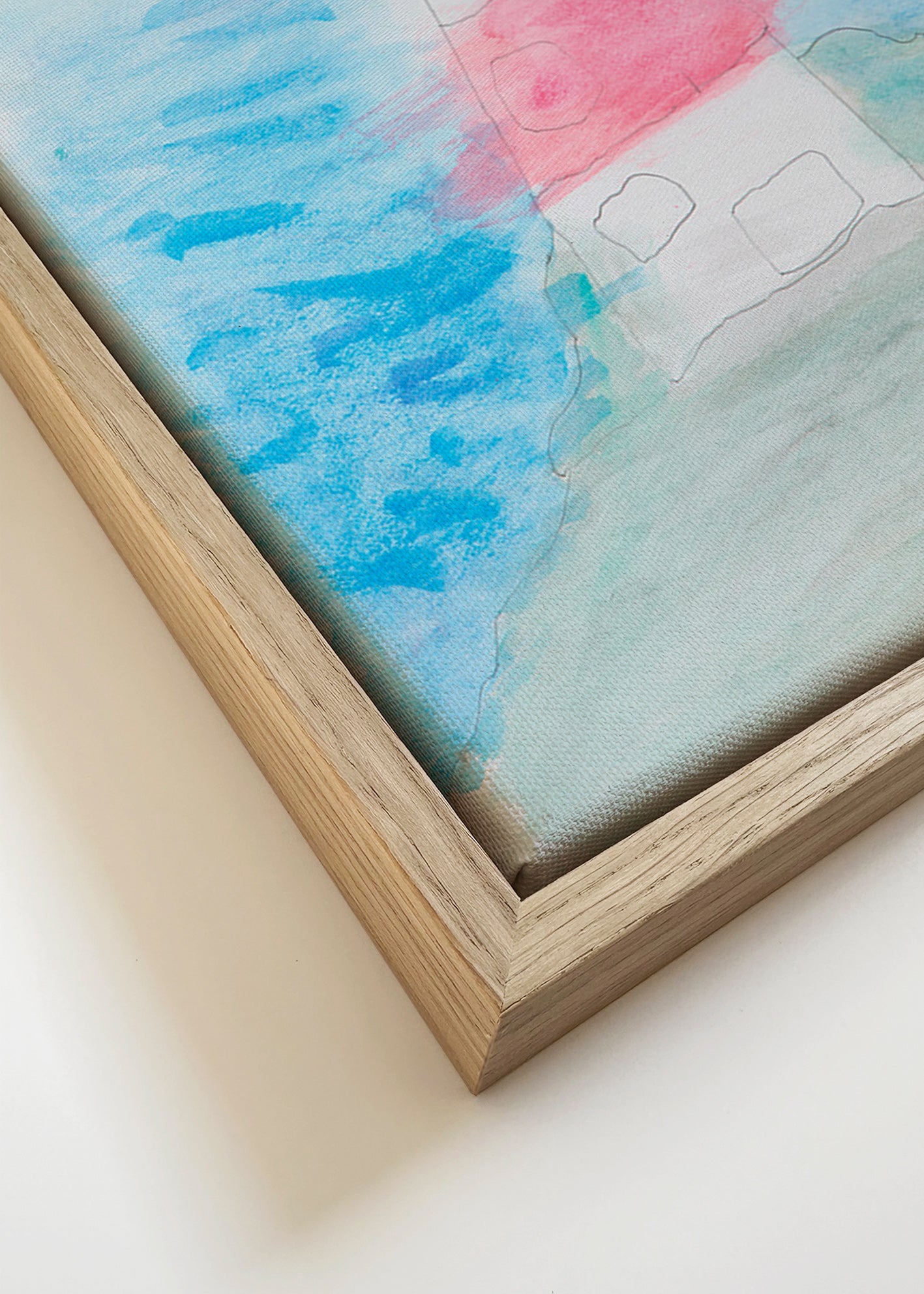 Landskabskunst: fyr i akvarel – Canvas detail