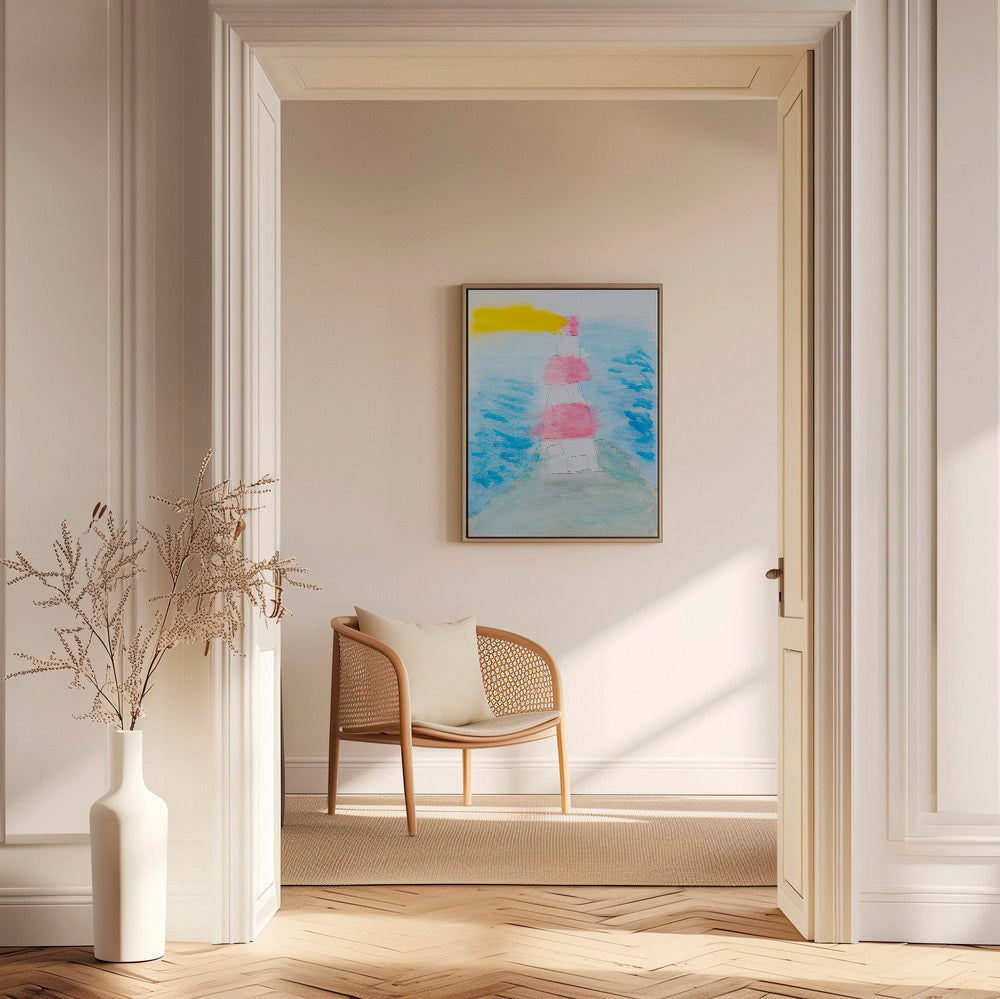 Landskabskunst: fyr i akvarel – Canvas2