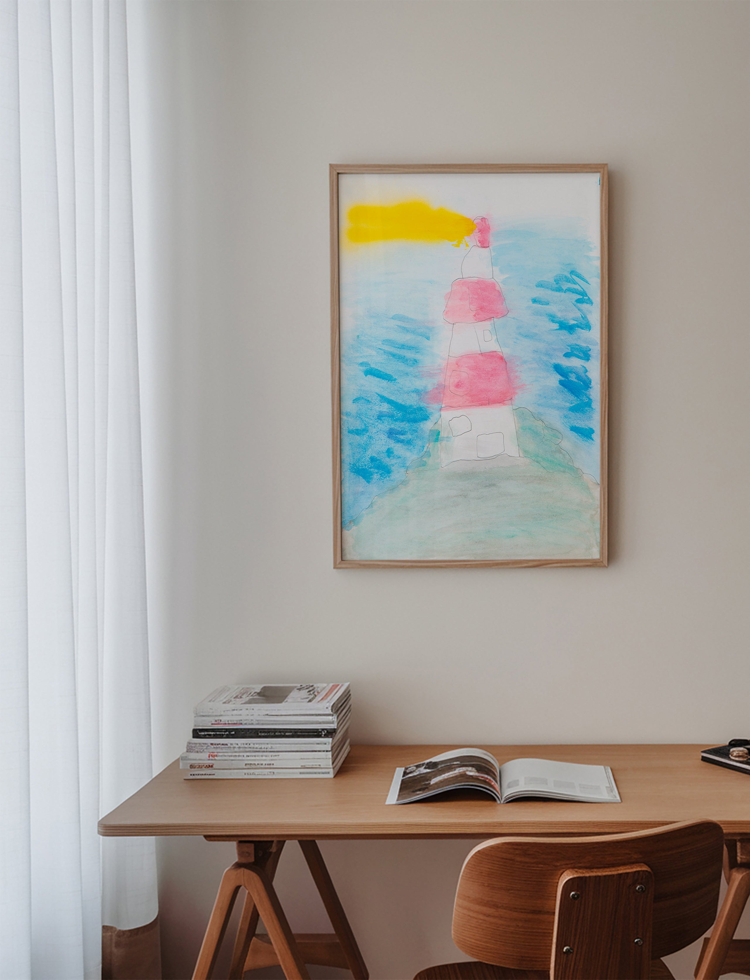 Landskabskunst: fyr i akvarel – Product3