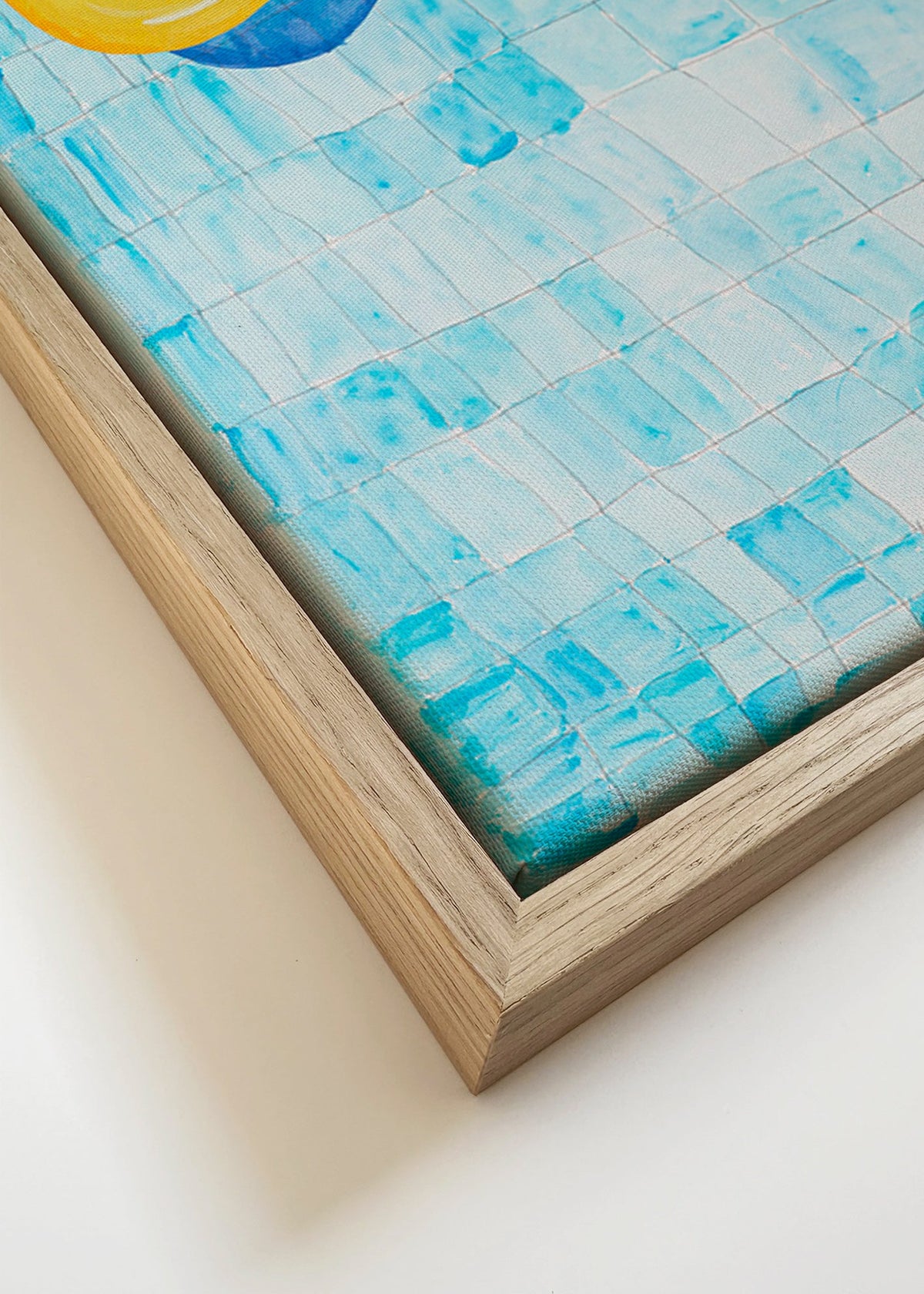 Minimalistisk plakat med gul bade-ring – Canvas detail