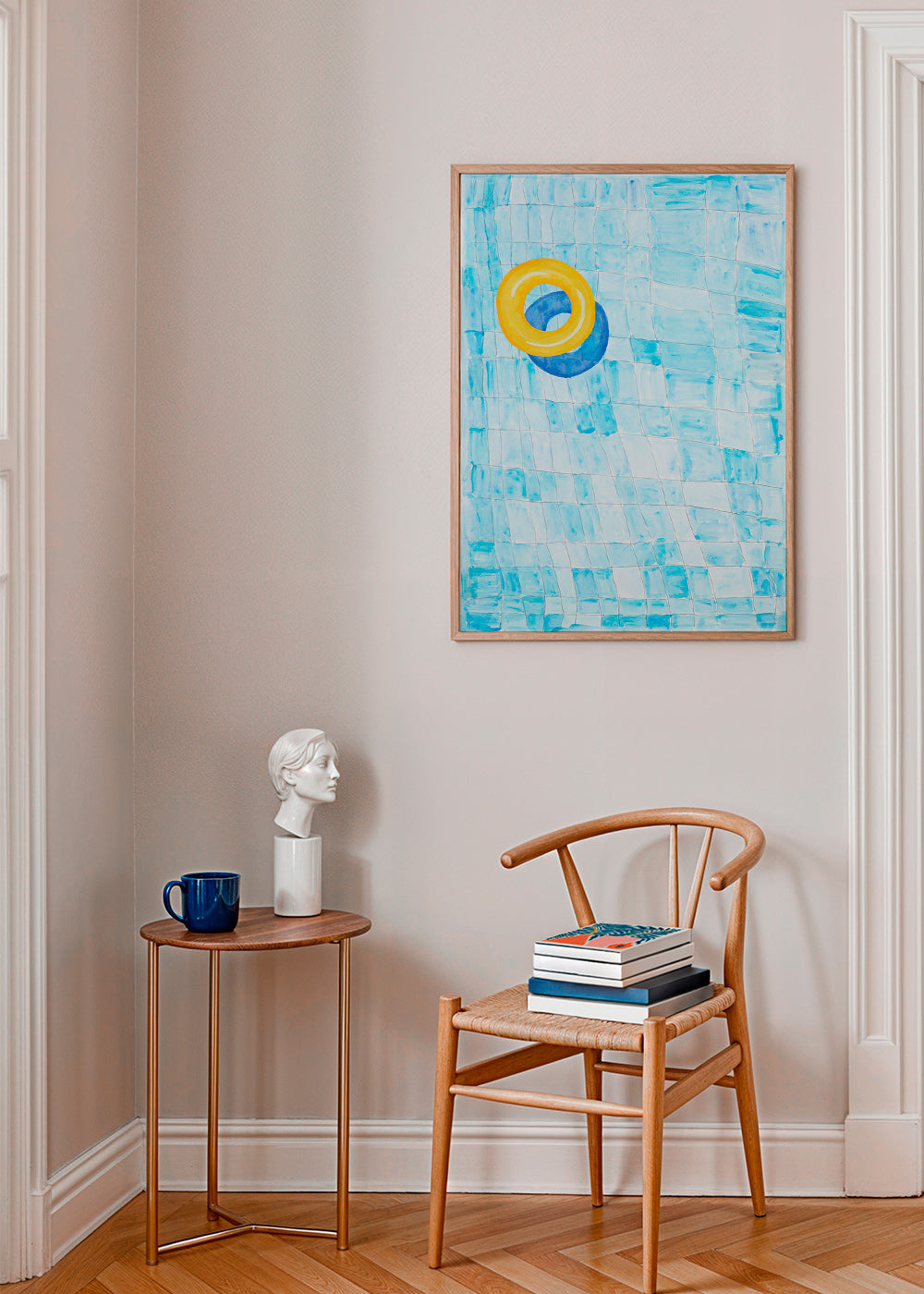 Minimalistisk plakat med gul bade-ring – Product3
