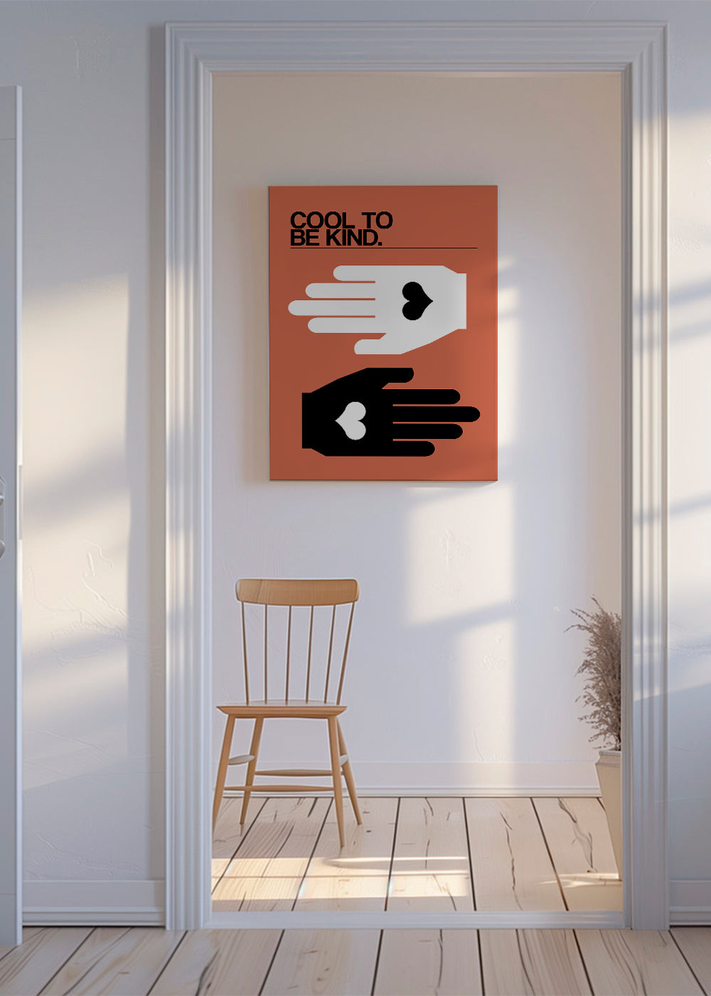 Illustration hænder med hjerte på laksefarve