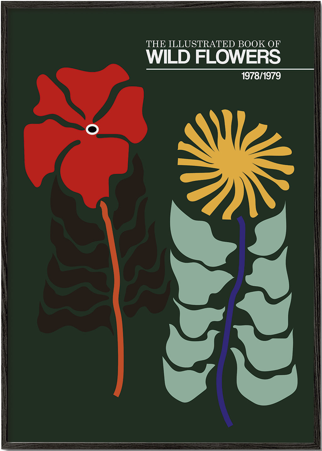 Botanisk plakat: retro blomsterillustration