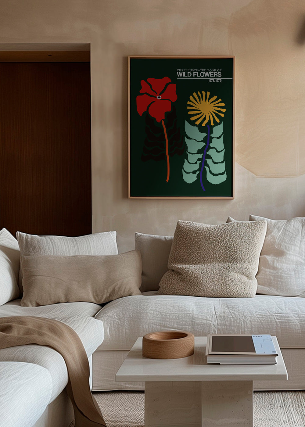 Botanisk plakat: retro blomsterillustration
