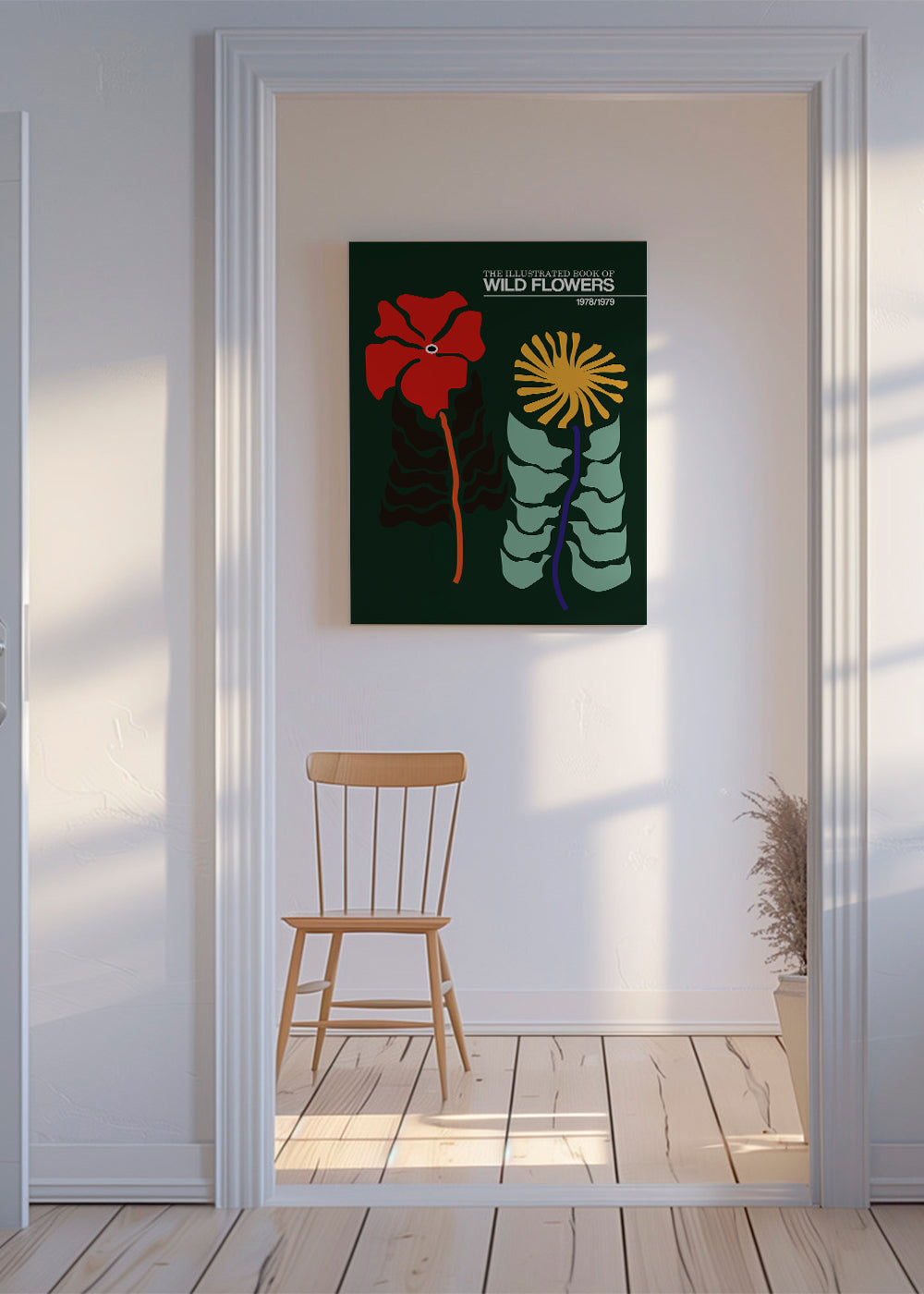Botanisk plakat: retro blomsterillustration