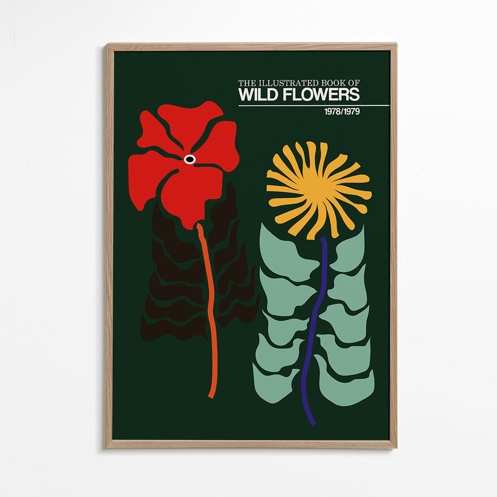 Botanisk plakat: retro blomsterillustration