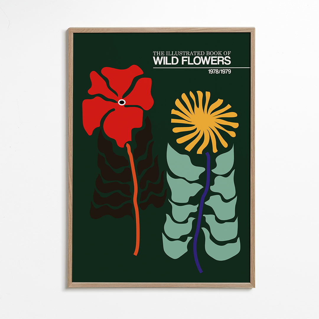 Botanisk plakat: retro blomsterillustration