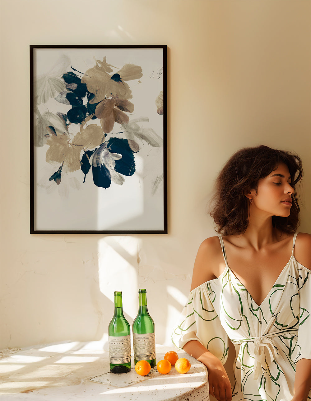 Botanisk plakat bløde penselblomster