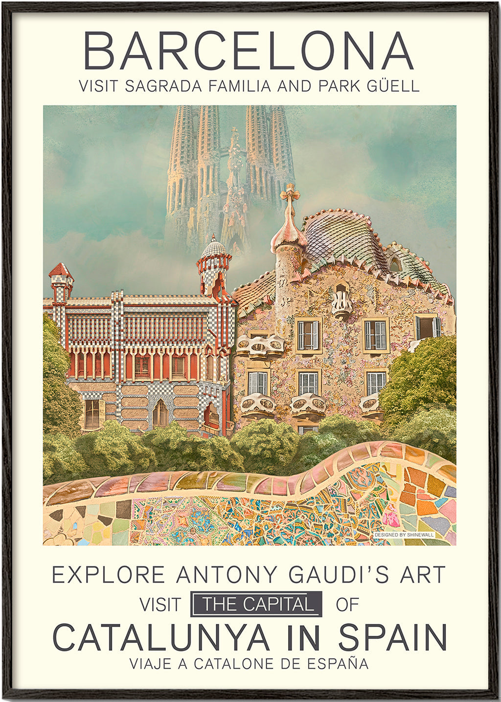 Byplakat Barcelona i Gaudí-stil
