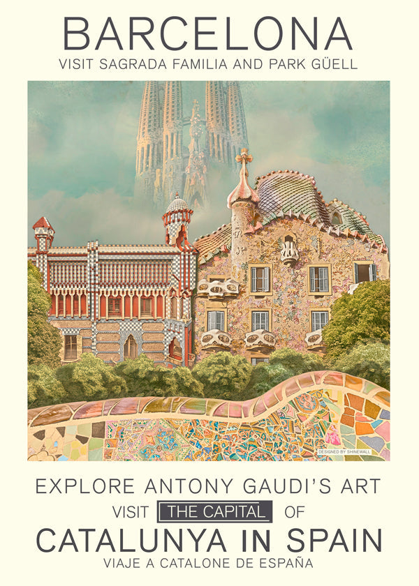 Byplakat Barcelona i Gaudí-stil