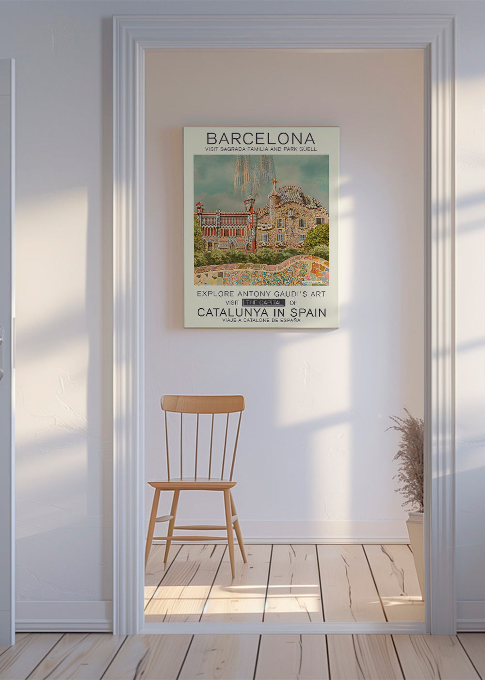 Byplakat Barcelona i Gaudí-stil