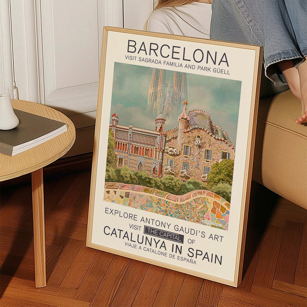 Byplakat Barcelona i Gaudí-stil