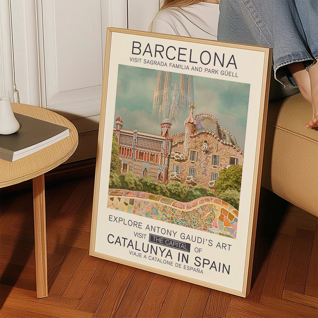 Byplakat Barcelona i Gaudí-stil