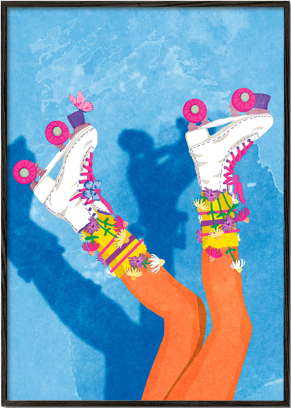 Sportskunst: Farverig skate-pose