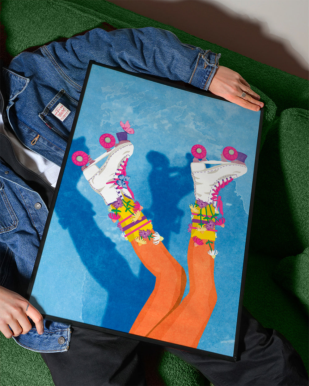 Sportskunst: Farverig skate-pose