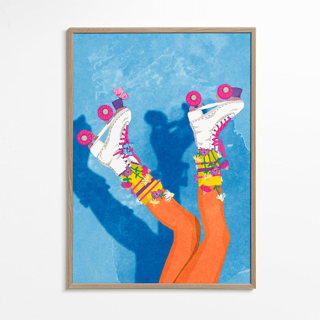 Sportskunst: Farverig skate-pose