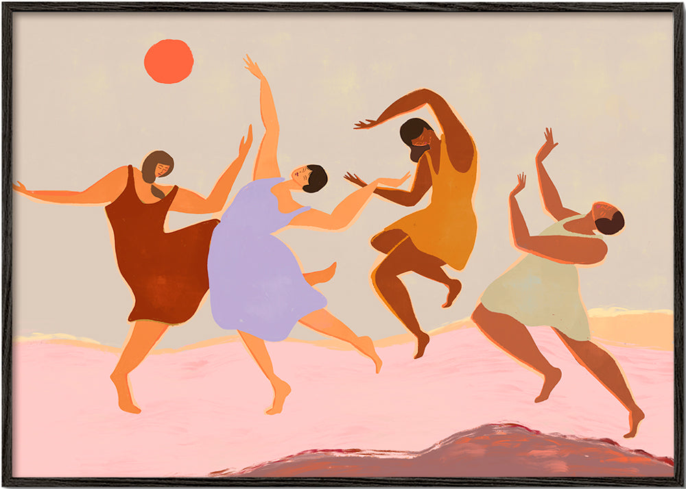 Illustration dansere i farverig komposition