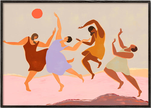 Illustration dansere i farverig komposition
