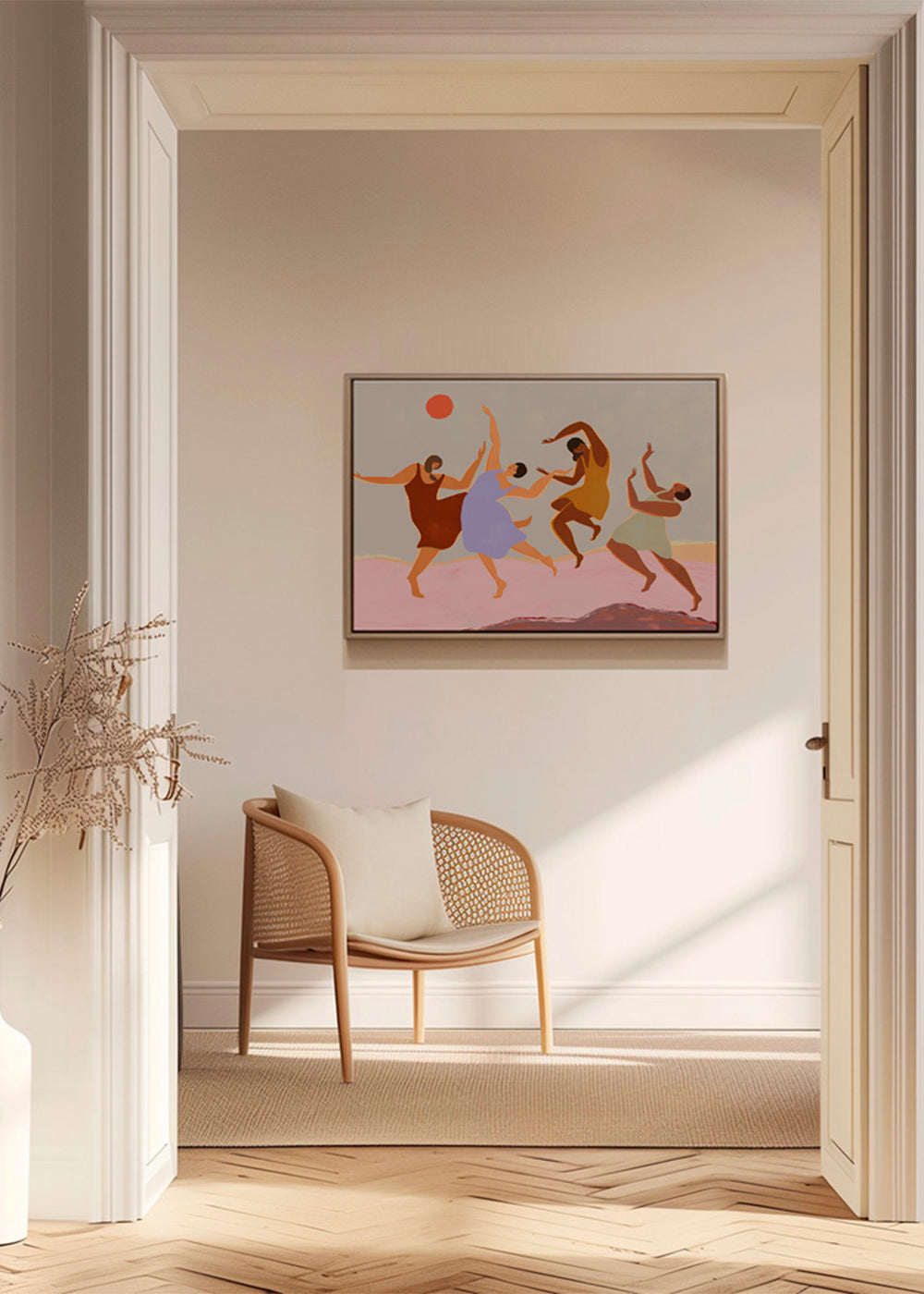 Illustration dansere i farverig komposition