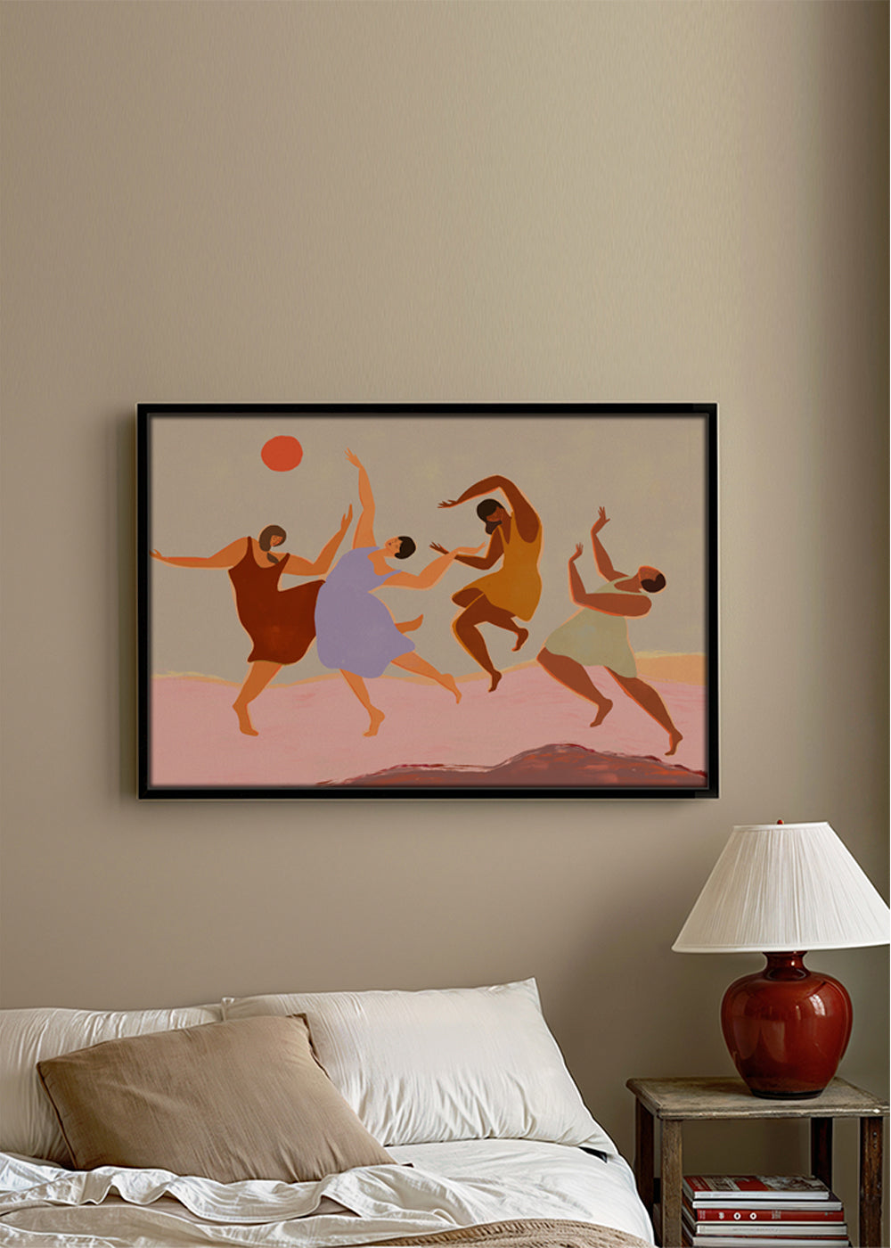 Illustration dansere i farverig komposition