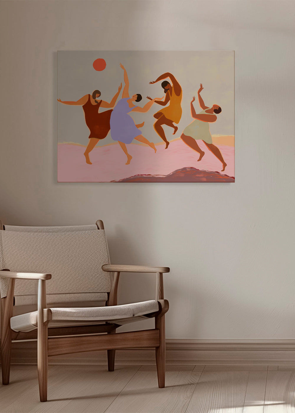 Illustration dansere i farverig komposition