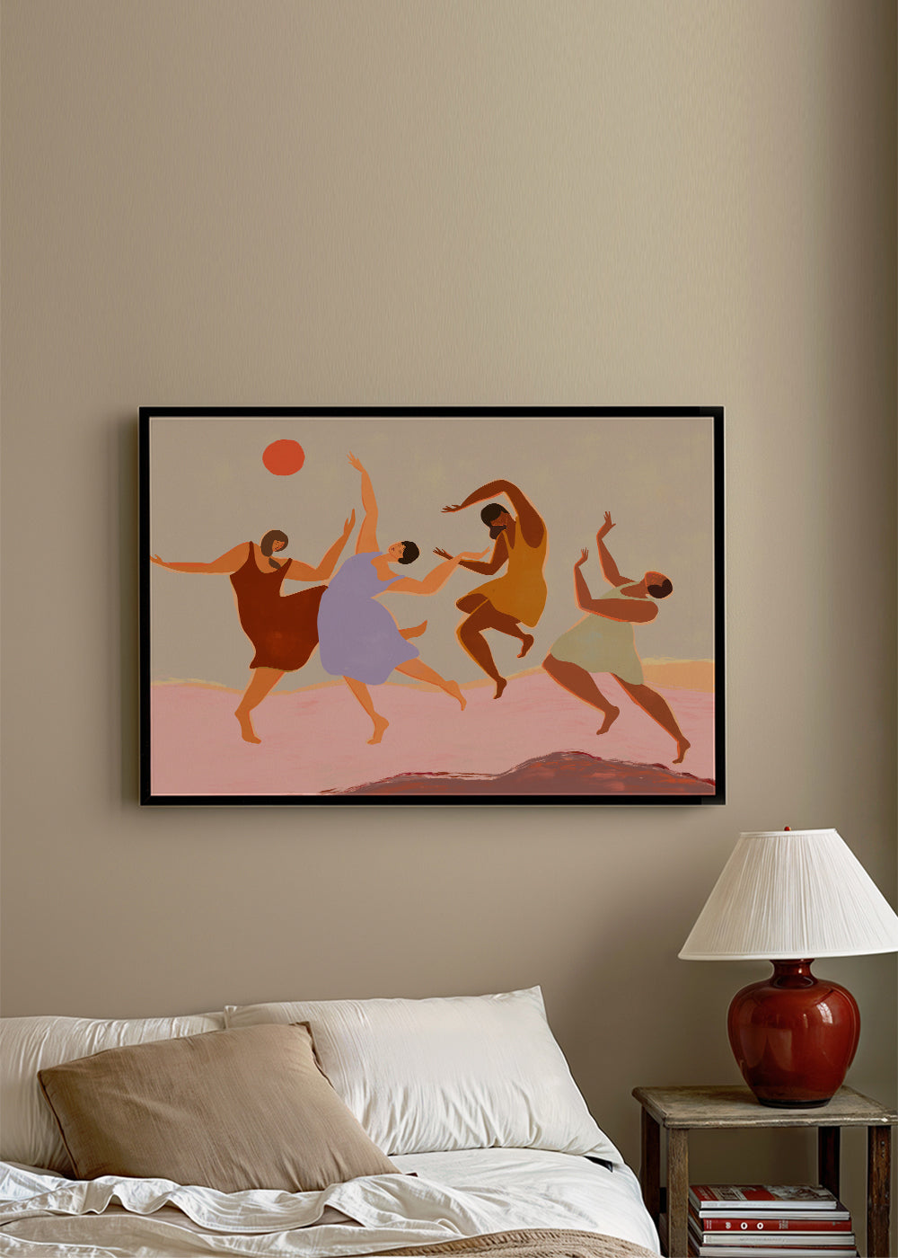 Illustration dansere i farverig komposition