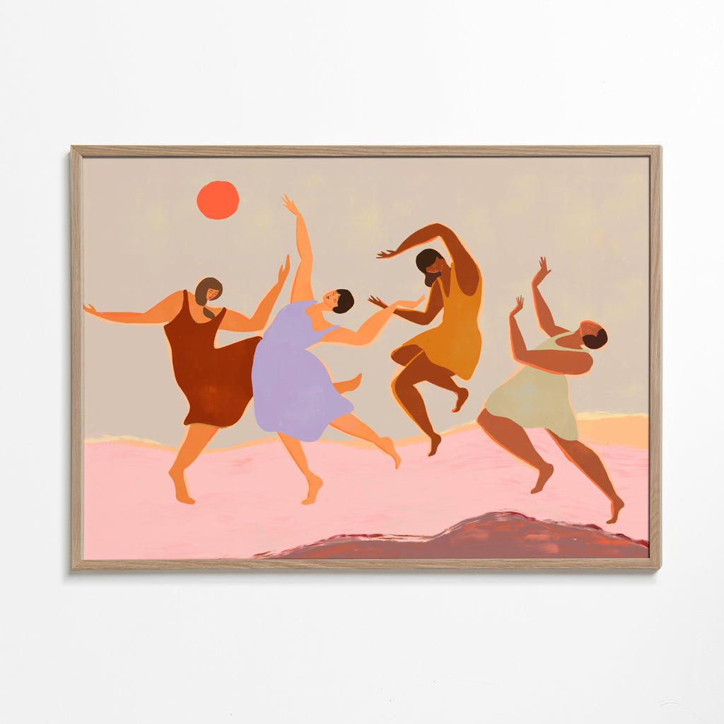 Illustration dansere i farverig komposition