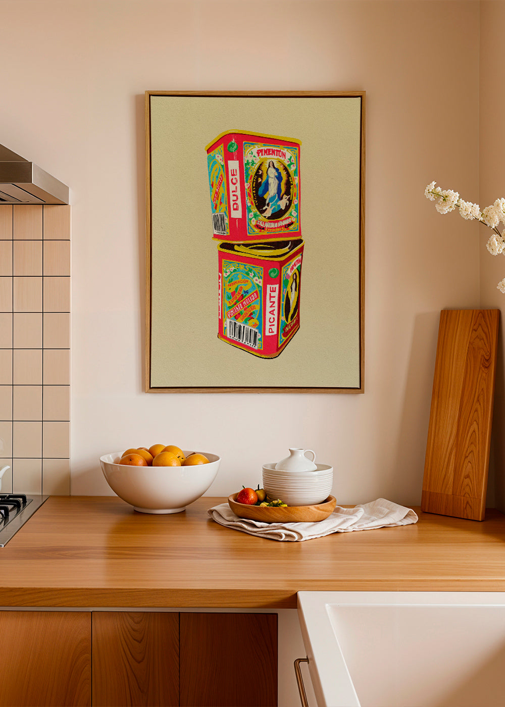Køkkenkunst: illustrerede paprika-dåser