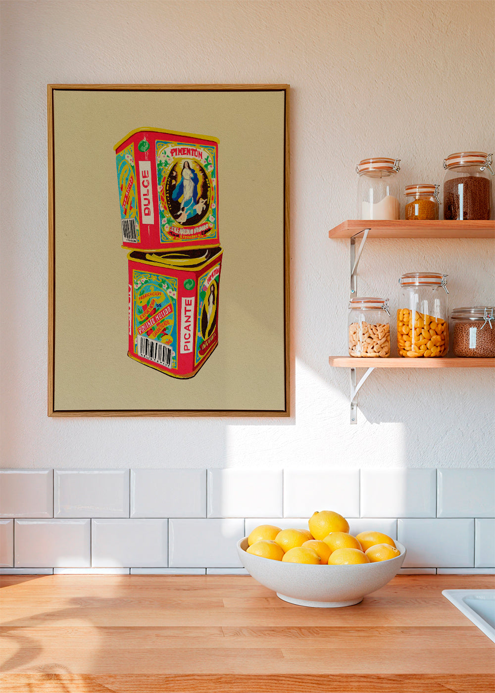 Køkkenkunst: illustrerede paprika-dåser