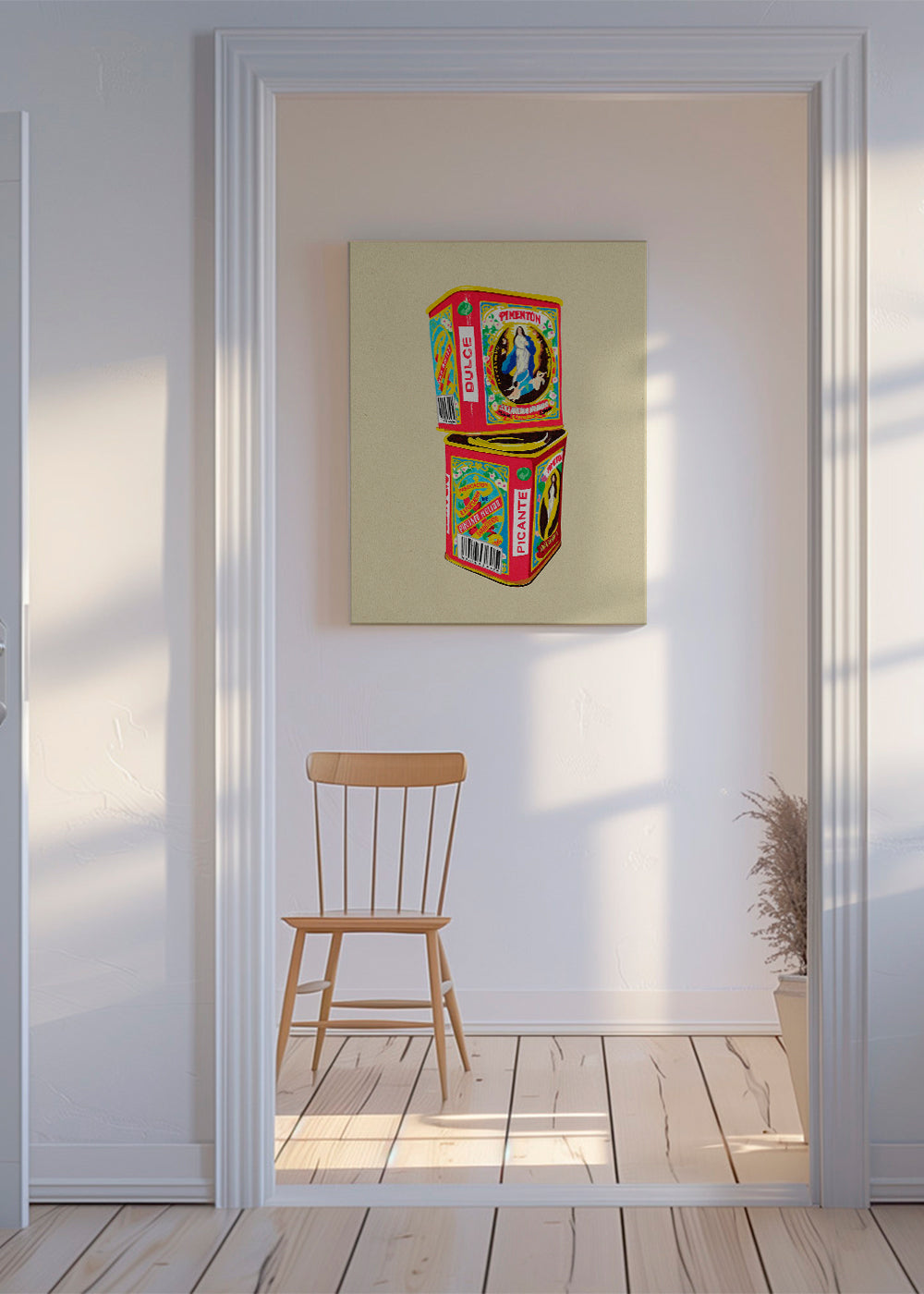 Køkkenkunst: illustrerede paprika-dåser