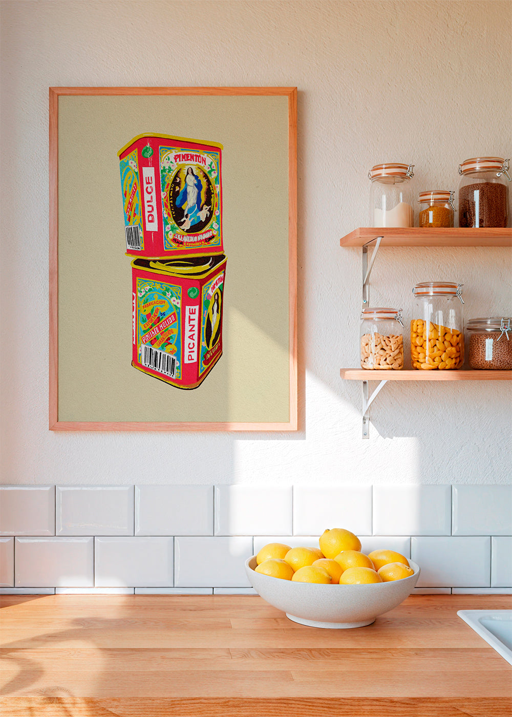 Køkkenkunst: illustrerede paprika-dåser