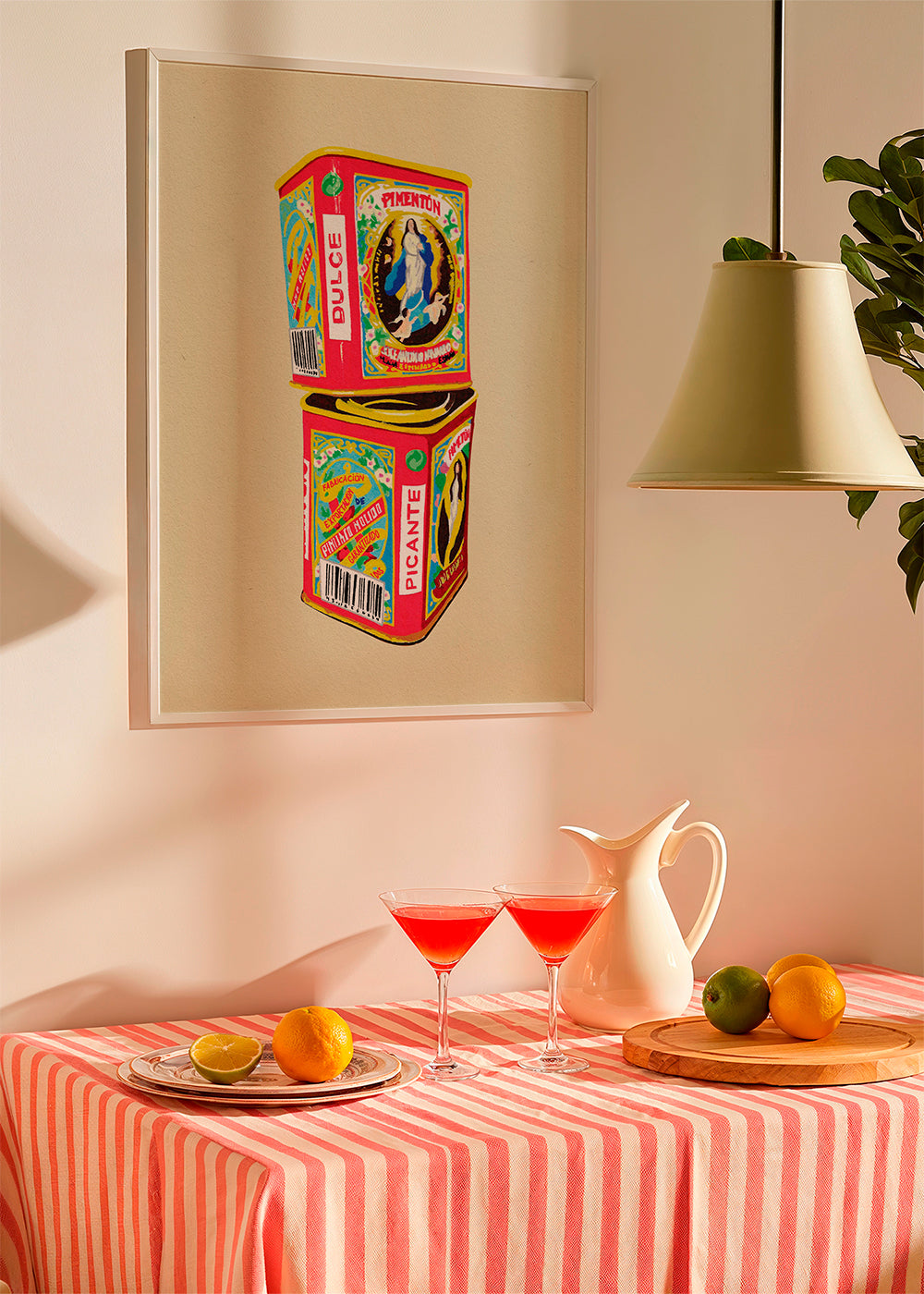 Køkkenkunst: illustrerede paprika-dåser