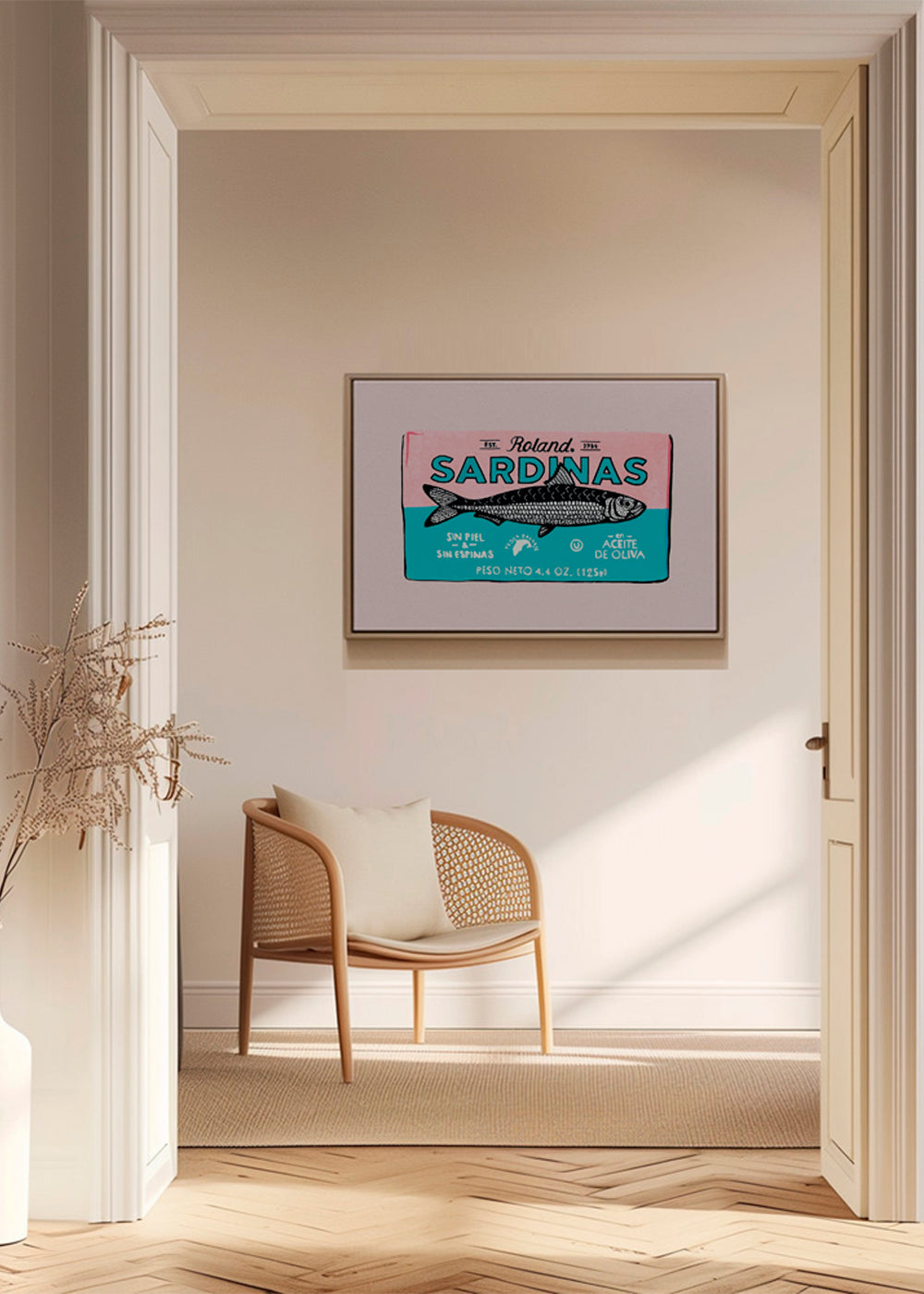Køkkenkunst Sardiner retro etiket