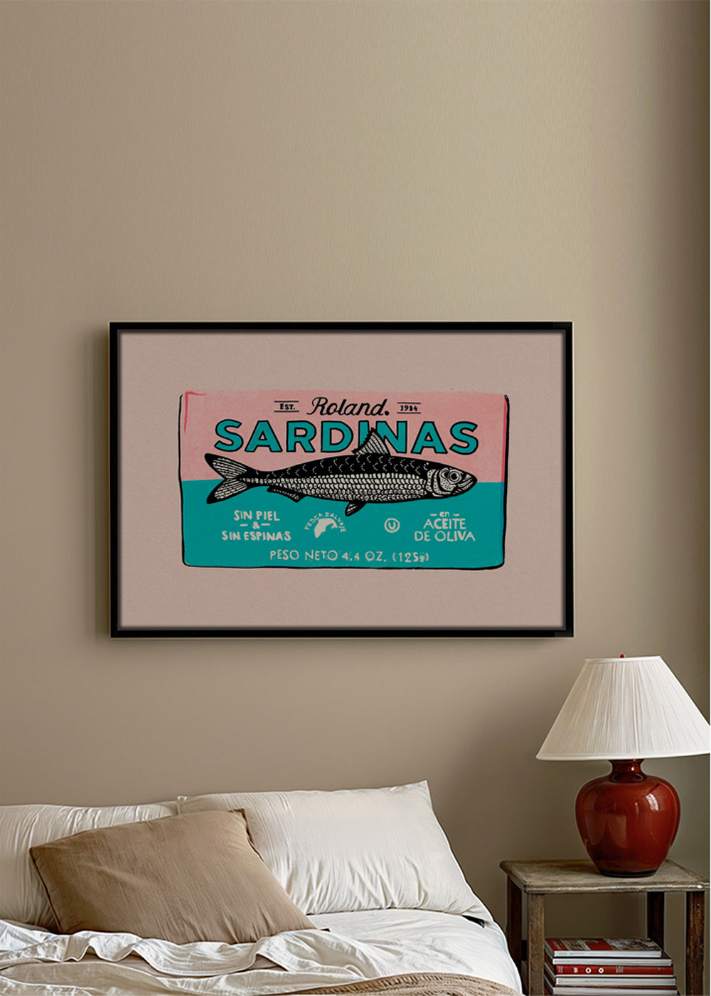 Køkkenkunst Sardiner retro etiket