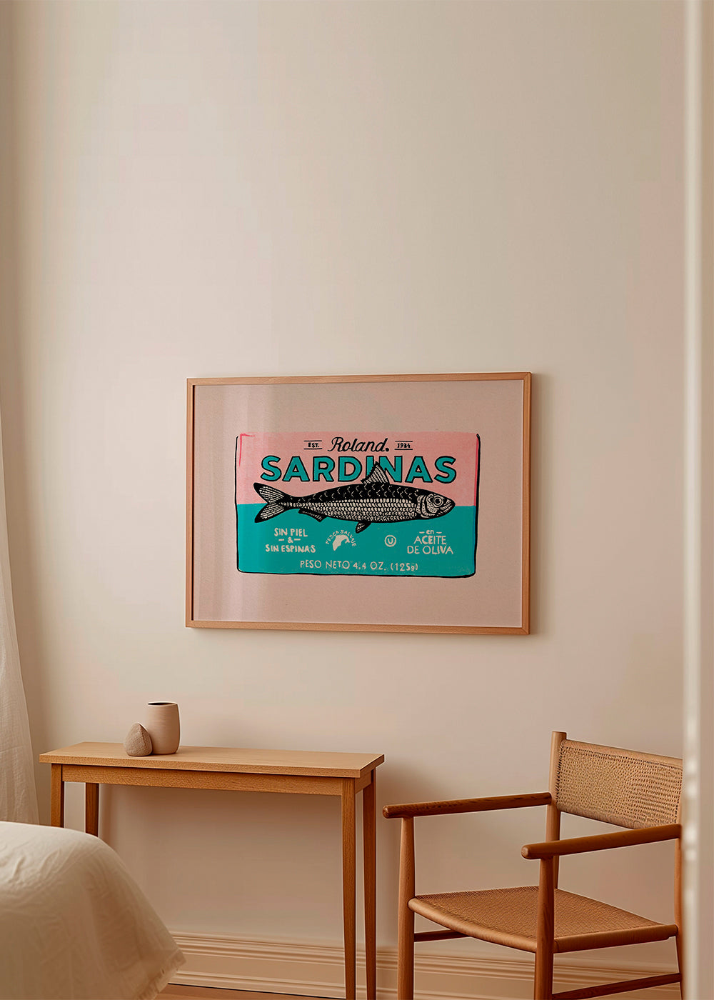 Køkkenkunst Sardiner retro etiket