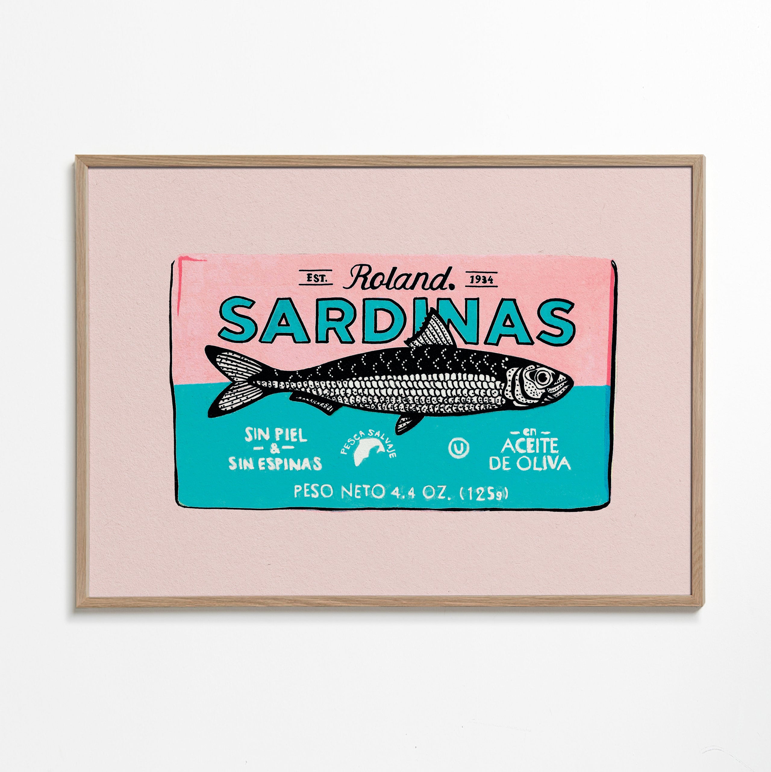 Køkkenkunst Sardiner retro etiket