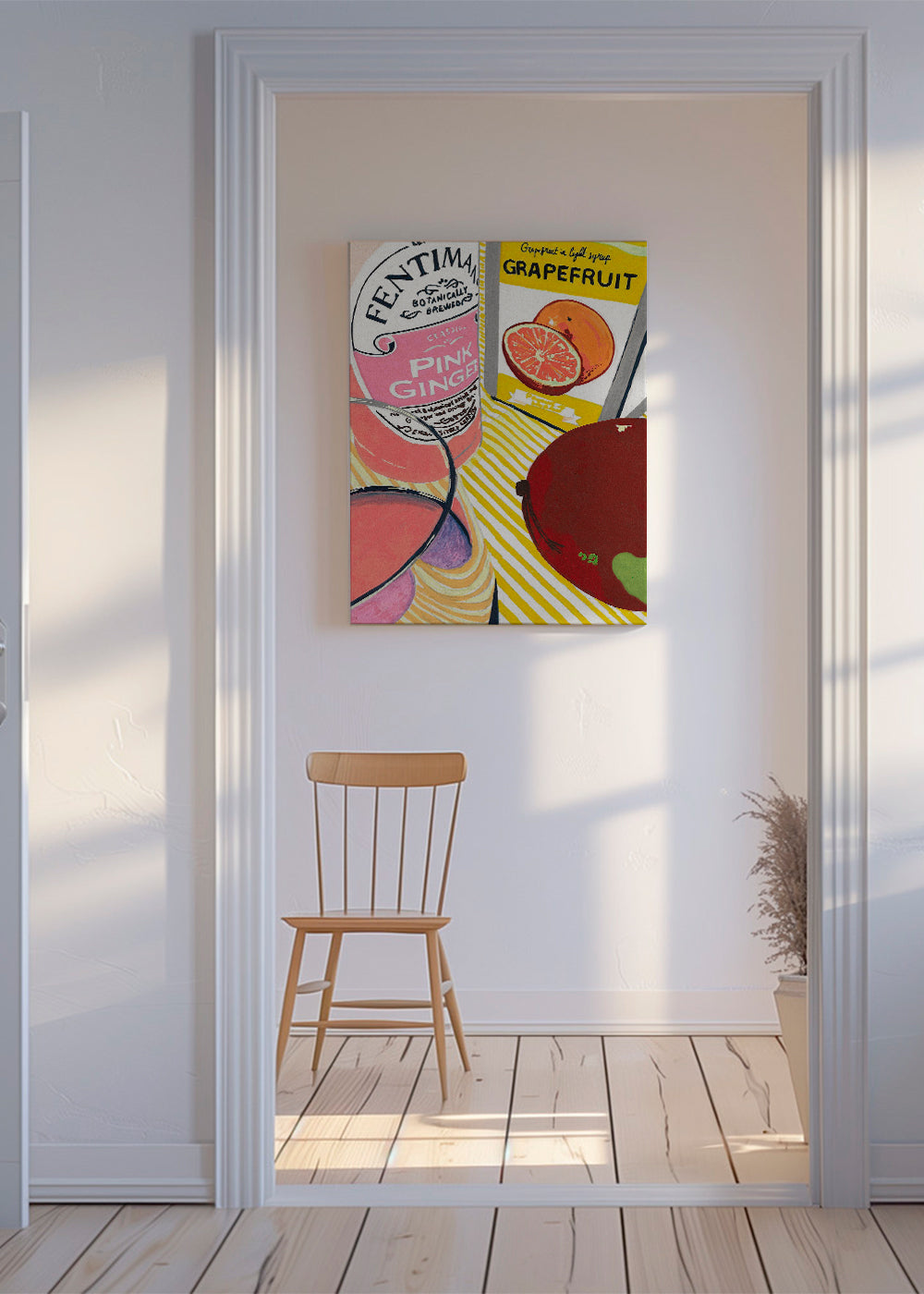Køkkenkunst Pink Ginger grapefrugt illustration