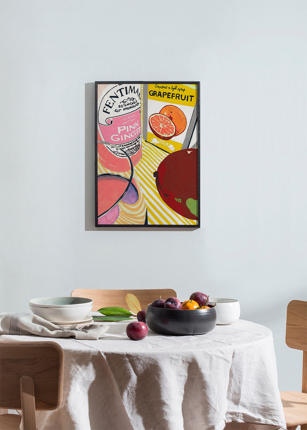 Køkkenkunst Pink Ginger grapefrugt illustration