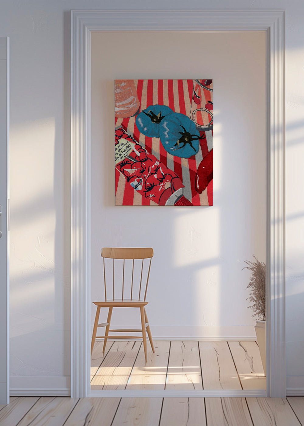Køkkenkunst med blå tomater