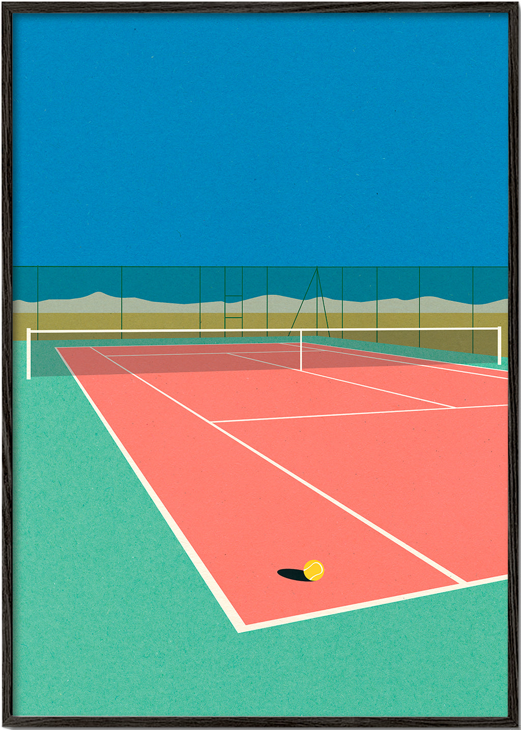 Sportkunst: tennisbane i ørkenen