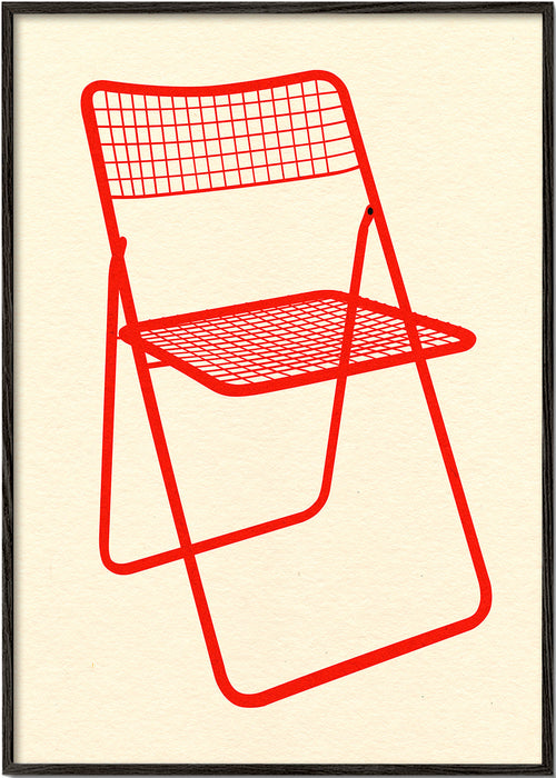 Illustration af rød klappestol