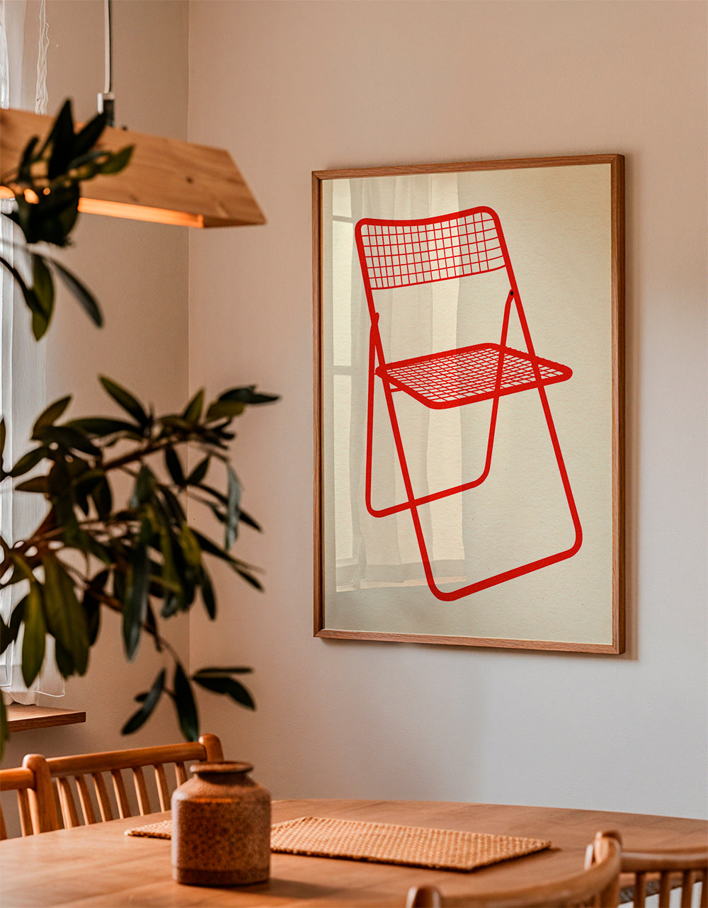 Illustration af rød klappestol